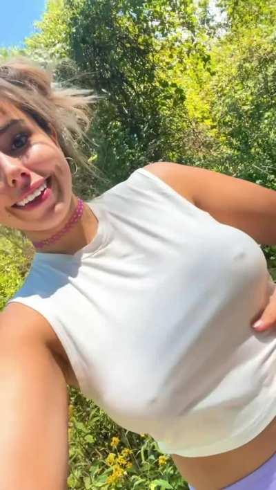 I Love Flashing My Big Tits Outside BustyPetite