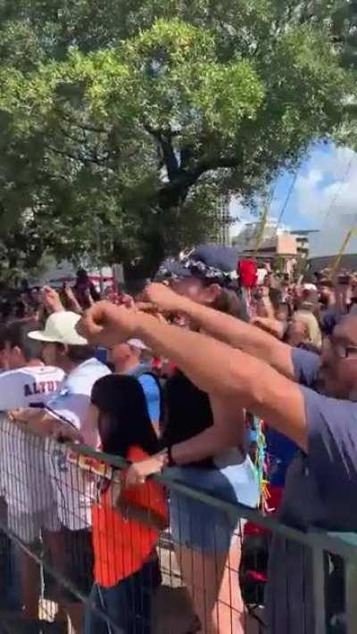 Ted Cruz getting booed at the World Championship parade.