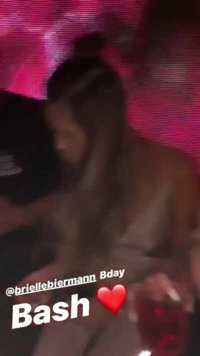 Big tits massive cleavage and slight areola in the club