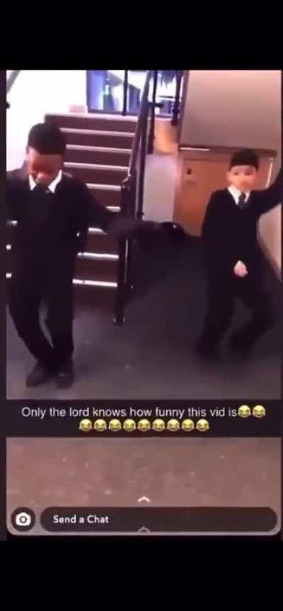 2 Schoolboys Dancing For Fish n Chips 🤣