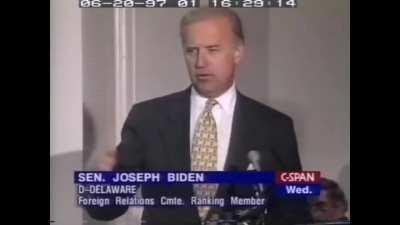 Joe Biden speaking some rather prophetic words at the 1997 Atlantic Council.