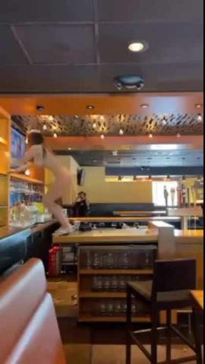 Crazy naked lady destroys bar and gets tazed