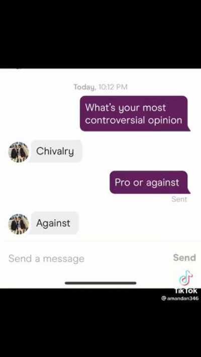 Asking people on dating apps their most controversial opinions