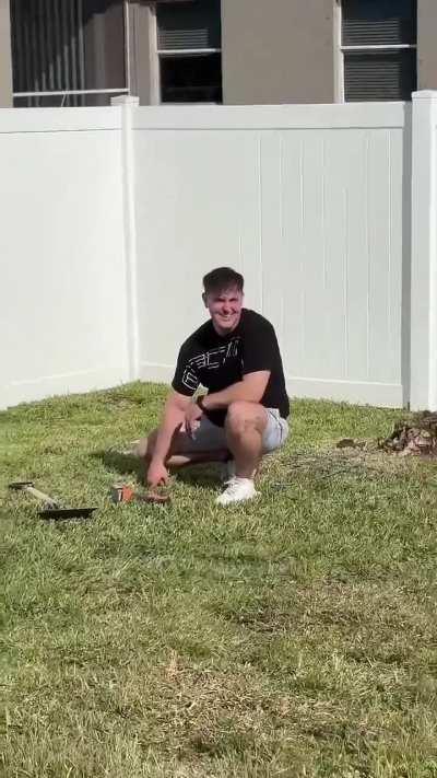 This youtuber found a pipe in their backyard and decided to pull it out