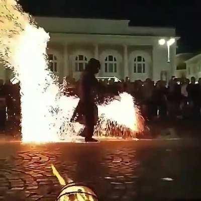 Mesmerizing Fire Show in Pesaro, Italy