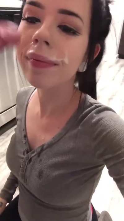 Making him cum in the kitchen