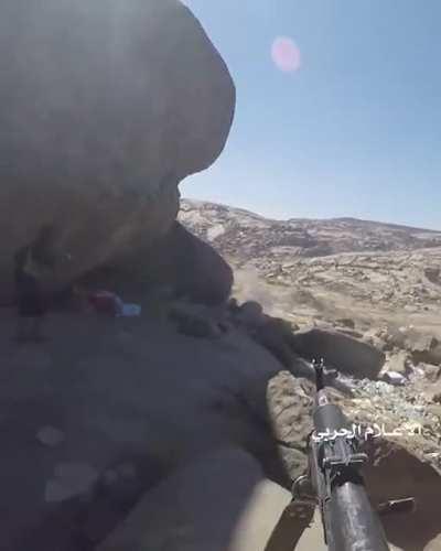 Houthi Gopro close quarter raid in Najran, Saudi Arabia.