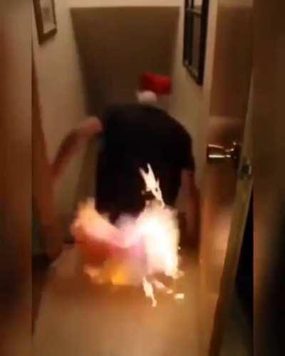 WCGW igniting a sled of vodka down your stairs