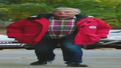 James May walking back to his shed so that he can organize his tools