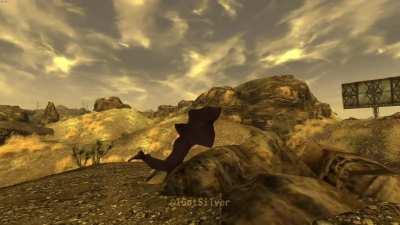 Escaping a Deathclaw in Fallout: New Vegas