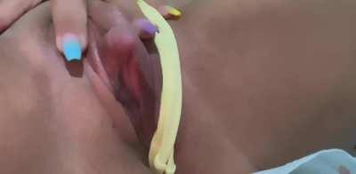 Imagine sucking my clit while I flex it in your mouth