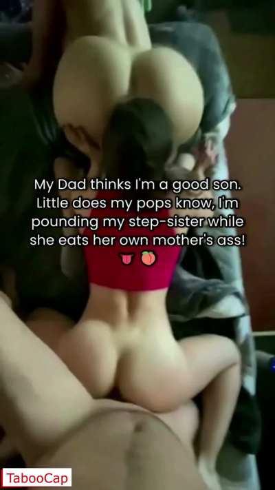 While my drunk dad was asleep, my stepmom watched me fuck a baby in my stepsister's tight pussy (cheat) (family)