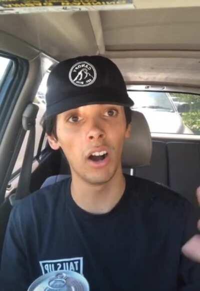 He took a big whiff