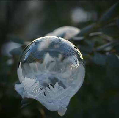 Watch a soap bubble freeze (Timelapse)