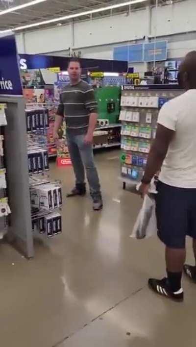 Racist man gets upset at Walmart over the last copy of Pokémon Snap, starts threatening back kicks