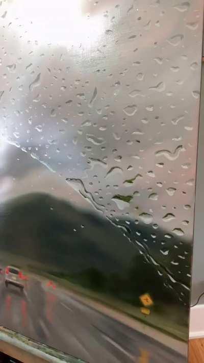 Adding windshield water droplets on a painting