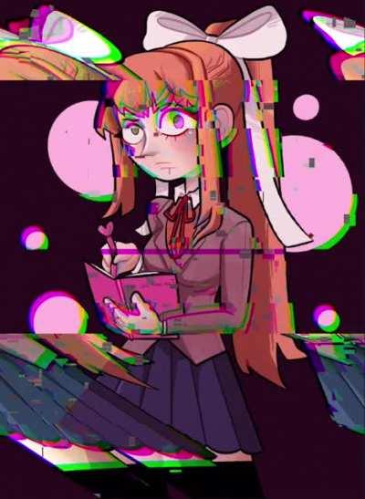 Little gif of Monika in celebration of ddlc+!!