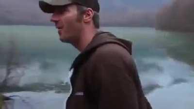 Skipping stones on a frozen lake