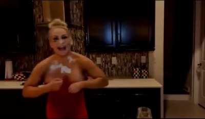 A short 9 sec slow mo of natalya neidhart slipping up with her nips on youtube!