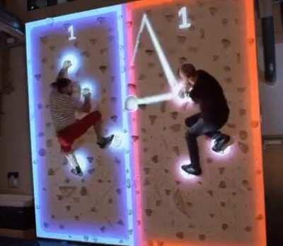 Augmented climbing wall