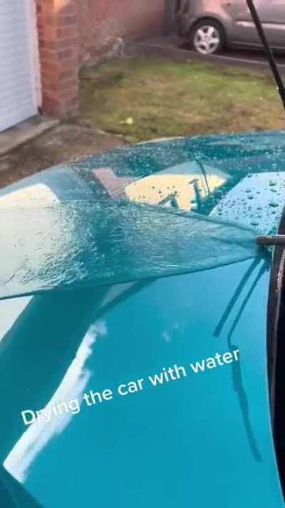 Rinsing off the water off a ceramic coat