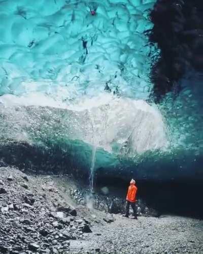 Incredible colours inside a Glacier Cave...