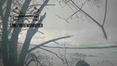 POV of Strela MANPADS shooting down what is allegedly a Mi-8 helicopter. Bakhmut, uploaded 2023-02-18.