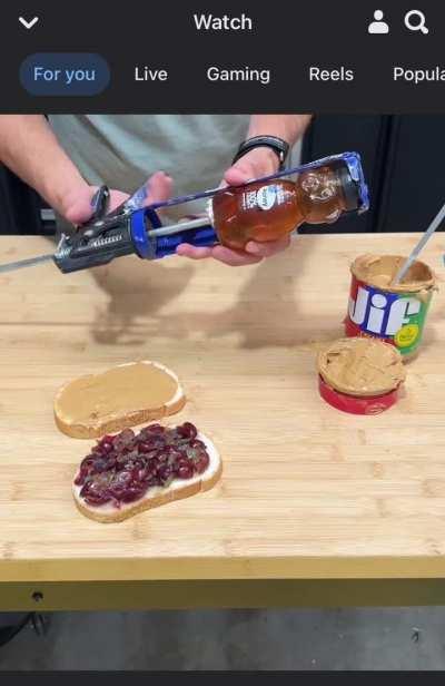 As a person who likes PB&amp;J and tools, this makes me double mad. Enjoy eating sawdust