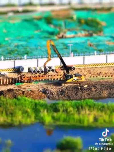 Tilt shifted construction site