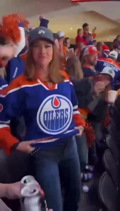 Oilers Flasher who is she?