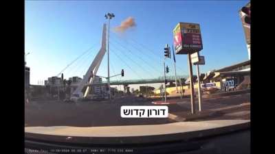 Hezbollah drone striking the cables of a pedestrian bridge in Nahariya, Israel this morning (October 29, 2024)