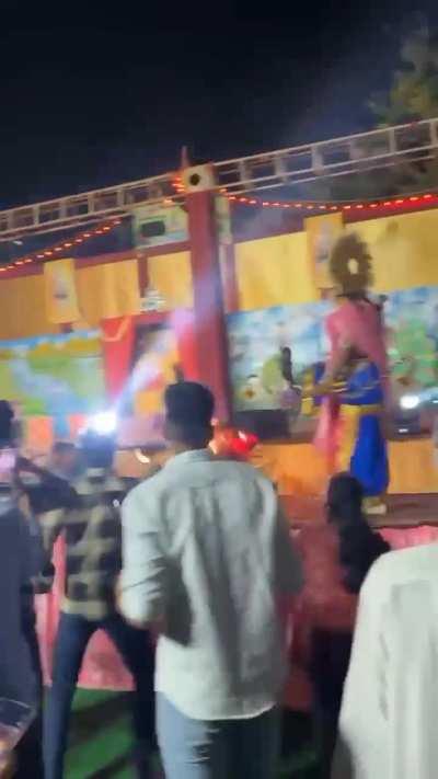 Fire show gone wrong at Indian drama  