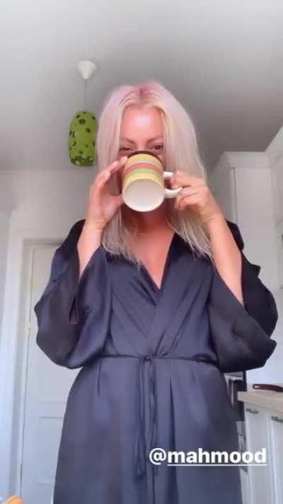 Morning in a robe