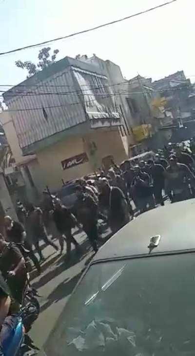 Hezbollah / Amal protesters in Beirut.