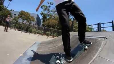 Riding on a glass skateboard