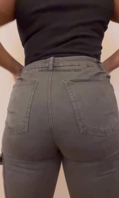 Squeezing that ass in jeans is a lot of work