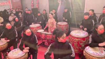 Uighur-Sino percussion ensemble wedding performance