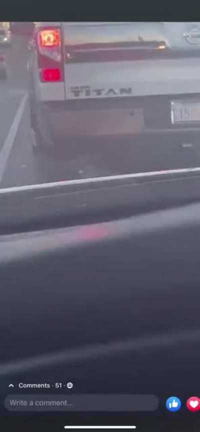 Road rage incident in Tulsa, Oklahoma.