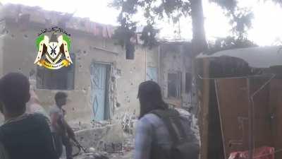 Intense firefight between Free Syrian army and Assad regime forces. Qaboun, Syria 7-29-2013