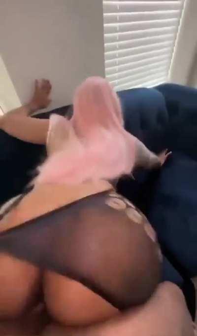 pink haired fat ass ebony on a ride