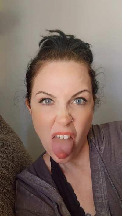 Brooke Weiss's long wide tongue