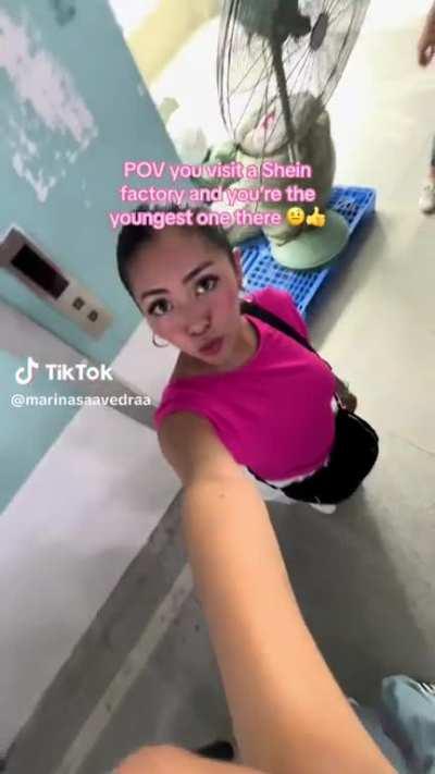 Shein sponsor makes tik tok at one of their 