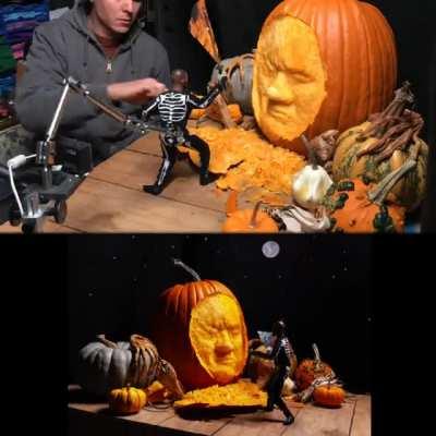 Behind the Scenes of my Will Smith Pumpkin Stop Motion