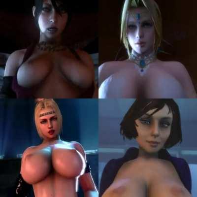 Elizabeth, Helena, Morrigan & Rachel - 4 GIRLS 1 POV (noname55) [BioShock/Dead Or Alive/Dragon Age/Ninja Gaiden]