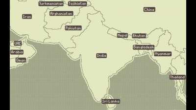 I made a map for South Asia in Papers Please style