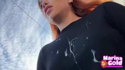 Marina Gold - Messy Cumwalk!