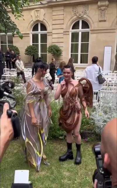 At the Iris Van Herpen show today at Paris Fashion Week 3 July 2023 and with Camila Cabello 