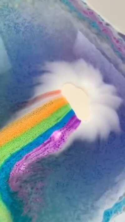 Rainbow bath bomb