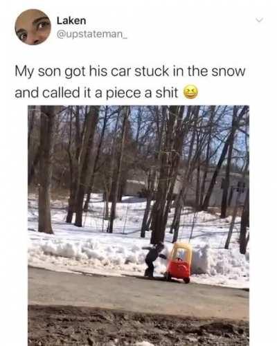 Kid gets pissed after his car doesn’t work