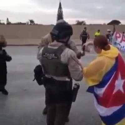 Cubans crashing with the police, over cafecito !!